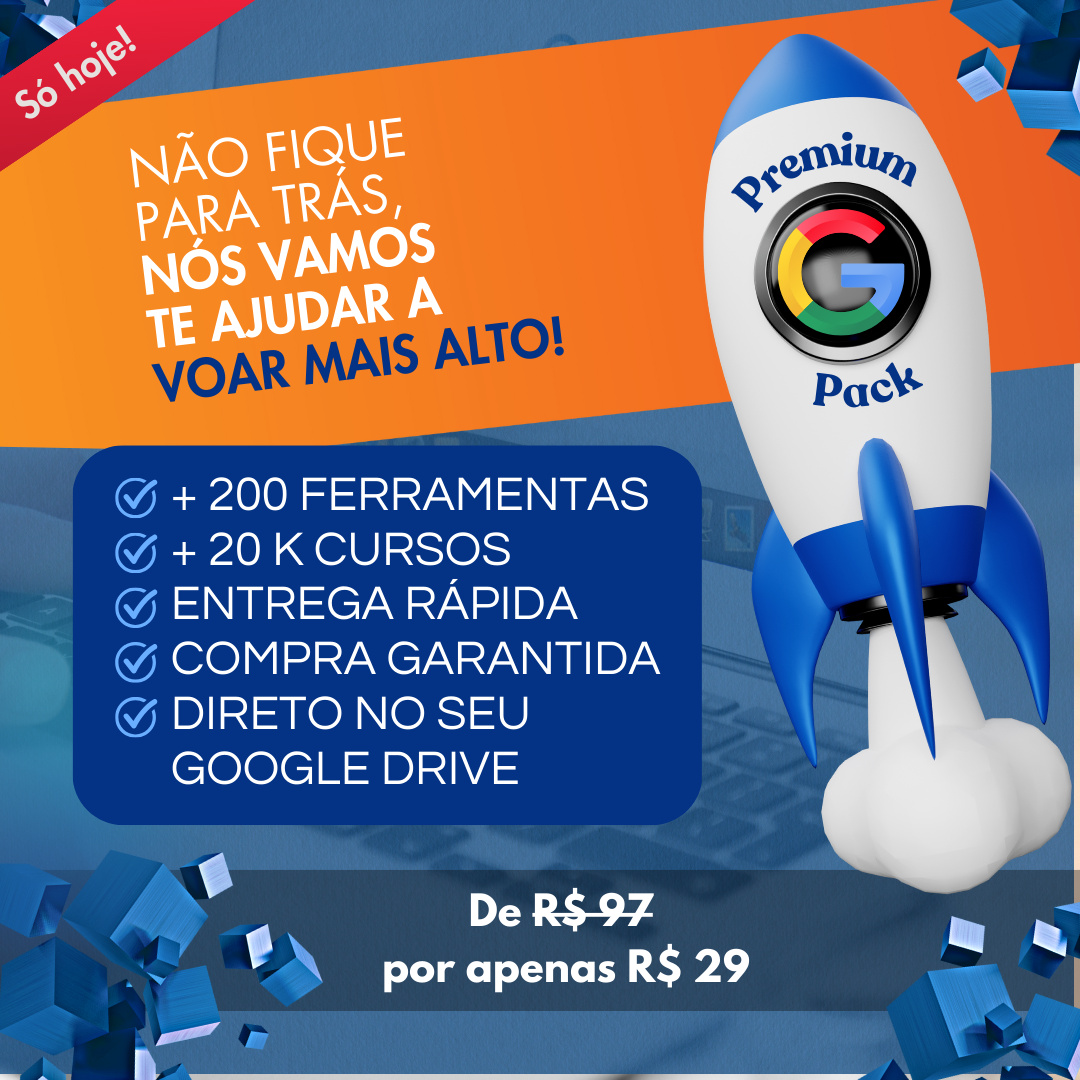 Pack Premium GDrive 200 ferramentas + 20k cursos